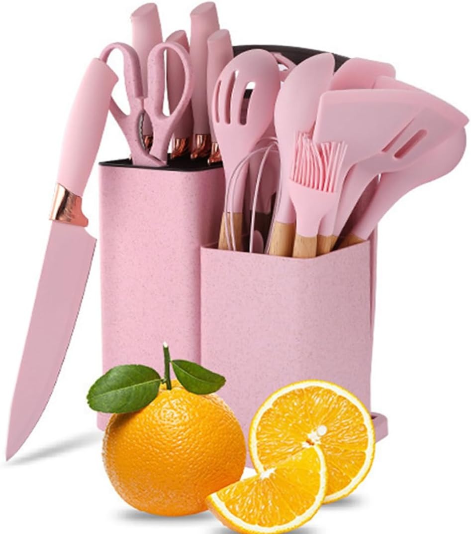 19 Pcs Kitchen Cooking Utensils And Knife Set With Block SKU: WB-UA1511Available Options: Black    SKU: WB-UA1511-black Pink    SKU: WB-UA1511-pink Sky Blue    SKU: WB-UA1511-sky blue